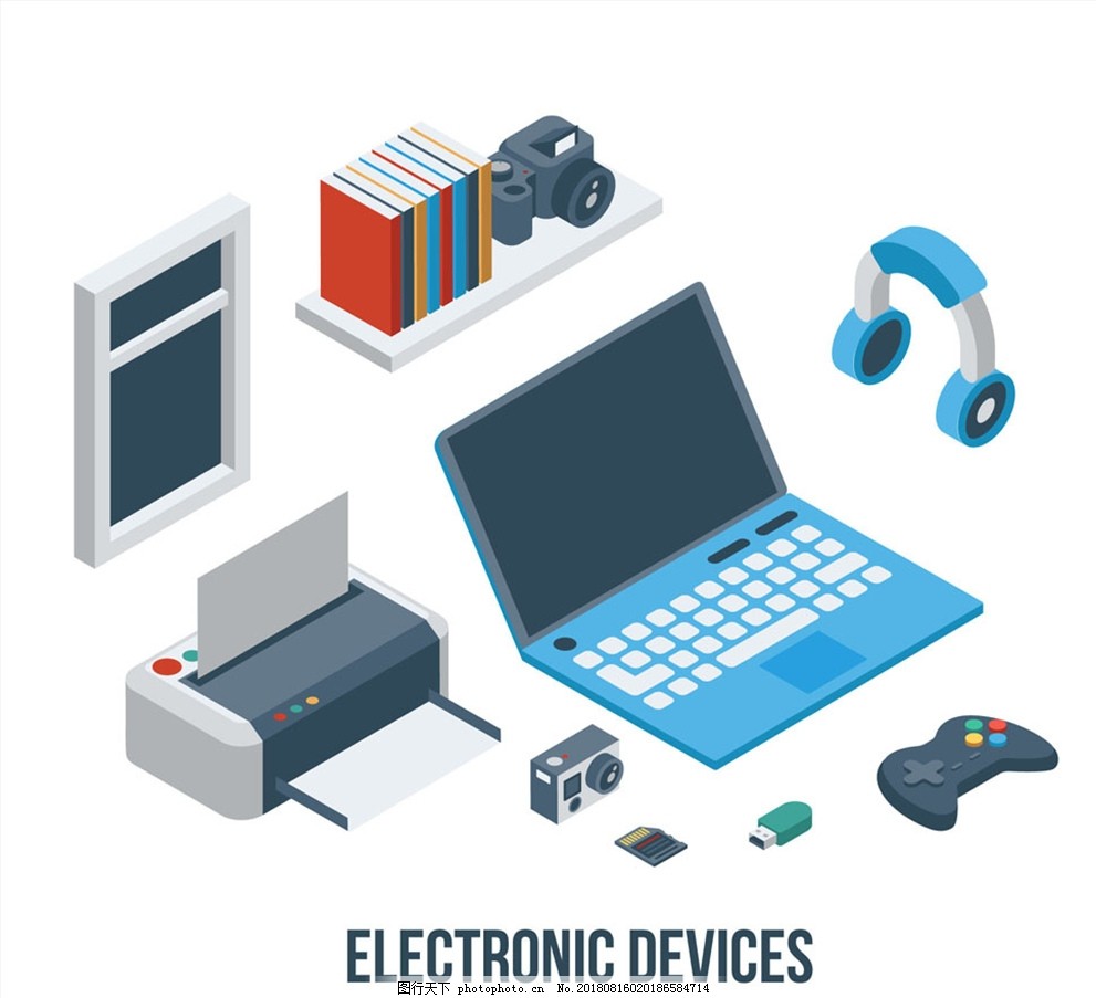 8款創意立體電子產品矢量素材